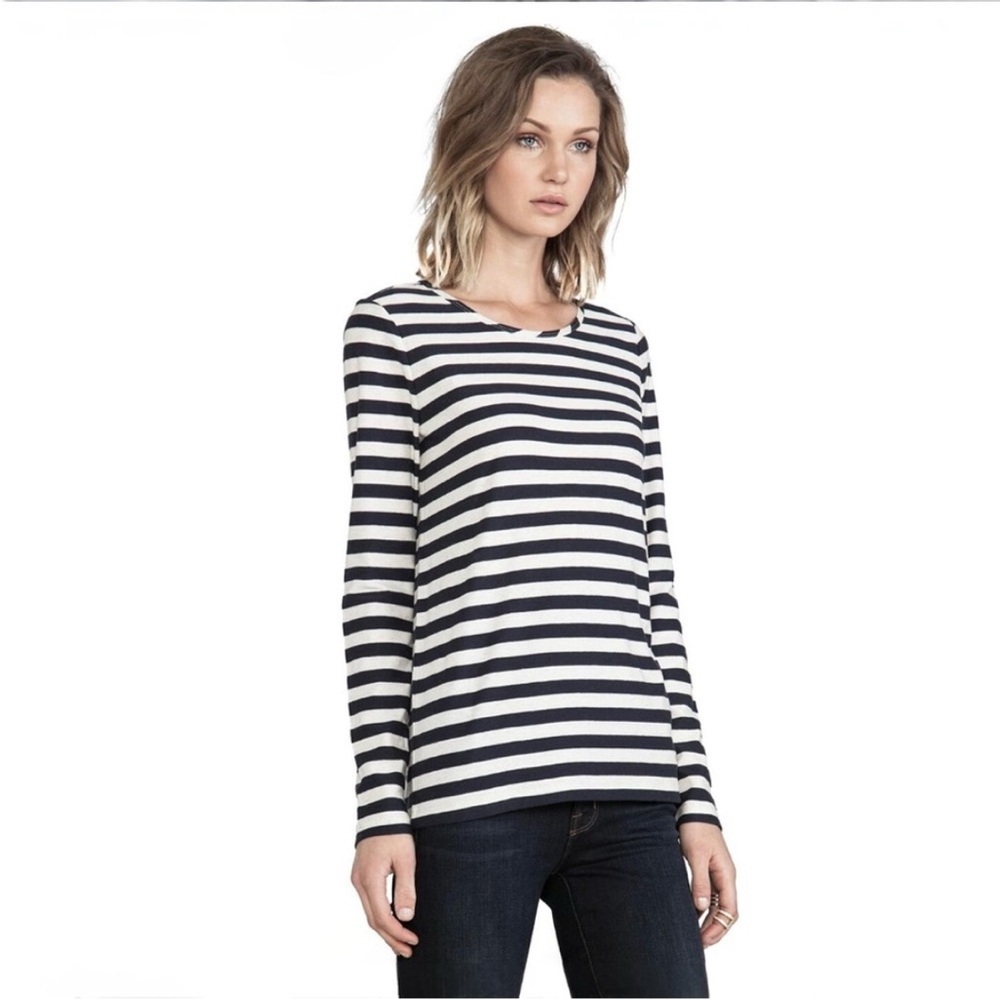 Marc by Marc Jacobs Pam Stripe Tee | Cotton-Linen Slub | Size L | NWOT